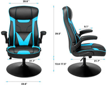 Load image into Gallery viewer, Rocking Gaming Chair Rocker Racing Style Computer Chair Office Highback Leather Chair (Blue)
