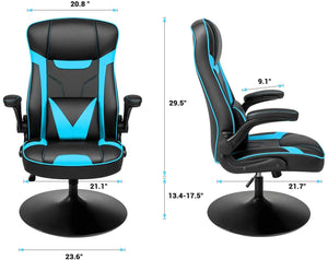 Rocking Gaming Chair Rocker Racing Style Computer Chair Office Highback Leather Chair (Blue)