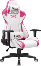 Load image into Gallery viewer, Gaming Chair Adjustable Racing Chair Halo Series Specialty Design Ergonomic Comfortable Swivel Computer Chair with Headrest and Lumbar Support (Pink)
