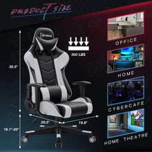 Load image into Gallery viewer, Gaming Chair Racing Style Adjustable Height High Back PC Computer Chair with Headrest and Lumbar Support Executive Office Chair (White)
