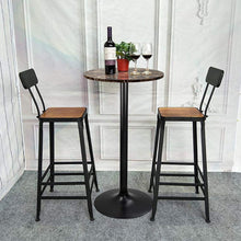 Load image into Gallery viewer, Bistro Pub Table Round Bar Height Cocktail Table Metal Base MDF Top Obsidian Table with Black Leg 23.8-Inch Top, 39.5-Inch Height (Faux Marble)
