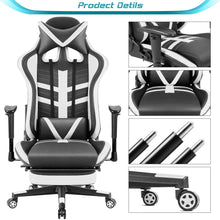 Load image into Gallery viewer, Gaming Chair Racing Style Adjustable Height High Back PC Computer Chair with Headrest and Lumbar Support Executive Office Chair (White/Black)
