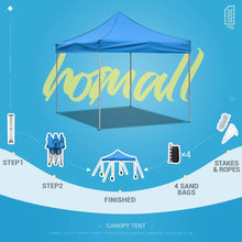 Load image into Gallery viewer, Outdoor Canopy Tent Ez Pop Up Canopy 10x10 Instant Tent for Parties Removable Canopy with Roller Bag, Bonus 4 Weight Bags(Blue)

