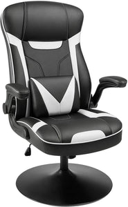 Rocking Gaming Chair Rocker Racing Style Computer Chair Office Highback Leather Chair (White)