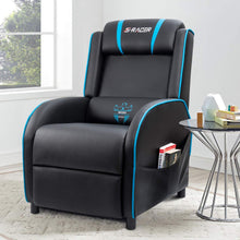 Load image into Gallery viewer, Gaming Recliner Chair Single Living Room Sofa Recliner PU Leather Recliner Seat Home Theater Seating (Blue)
