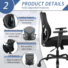 Load image into Gallery viewer, Big and Tall Office Chair High-Back Mesh Desk Chair Swivel Conference Chair with Adjustable Back and Lumbar Support Ergonomic Computer Chair Home Office Task Chair with Armrest (Black)
