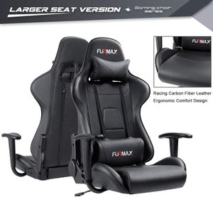 High-Back Gaming Office Chair Ergonomic Racing Style Adjustable Height Executive Computer Chair,PU Leather Swivel Desk Chair (Black)