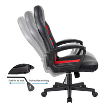 Load image into Gallery viewer, Office Chair Desk Leather Gaming Chair, High Back Ergonomic Adjustable Racing Chair,Task Swivel Executive Computer Chair Headrest and Lumbar Support (Red)
