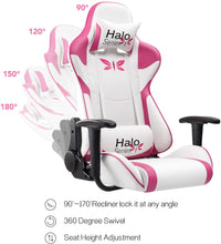 Load image into Gallery viewer, Gaming Chair Adjustable Racing Chair Halo Series Specialty Design Ergonomic Comfortable Swivel Computer Chair with Headrest and Lumbar Support (Pink)
