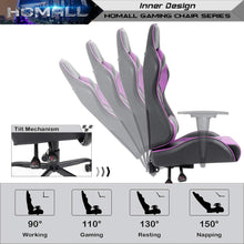Load image into Gallery viewer, Gaming Chair Racing Office Chair Computer Desk Game Chair, PU Leather Adjustable Swivel Chair Managerial Executive Chair (Purple)

