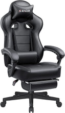 Load image into Gallery viewer, Gaming Chair Racing Style Reclining Chair Ergonomic Home Office Computer Chair High Back PU Leather Adjustable Swivel Big and Tall Chair with Footrest (Black)
