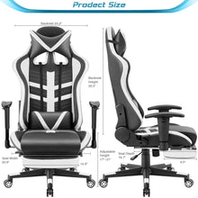 Load image into Gallery viewer, Gaming Chair Racing Style Adjustable Height High Back PC Computer Chair with Headrest and Lumbar Support Executive Office Chair (White/Black)
