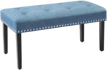 Load image into Gallery viewer, Homall Upholstered Ottoman Entryway Bench Seat with Wood Legs for Bedroom Living Room, Foyer or Hallway-Blue
