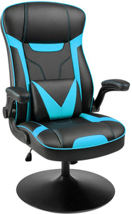 Rocking Gaming Chair Rocker Racing Style Computer Chair Office Highback Leather Chair (Blue)