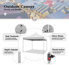 Load image into Gallery viewer, Outdoor Canopy Tent Ez Pop Up Canopy 10x10 Instant Tent for Parties Removable Canopy with Roller Bag, Bonus 4 Weight Bags(White)
