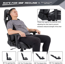 Load image into Gallery viewer, High-Back Gaming Office Chair Ergonomic Racing Style Adjustable Height Executive Computer Chair,PU Leather Swivel Desk Chair (Black)
