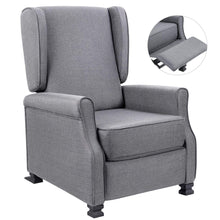 Load image into Gallery viewer, Fabric Recliner Chair Modern Wingback Single Sofa Medieval Living Room Arm Chair Home Theater Seating Push Back Club Chair Reclining with Massage (Beige or Gray)

