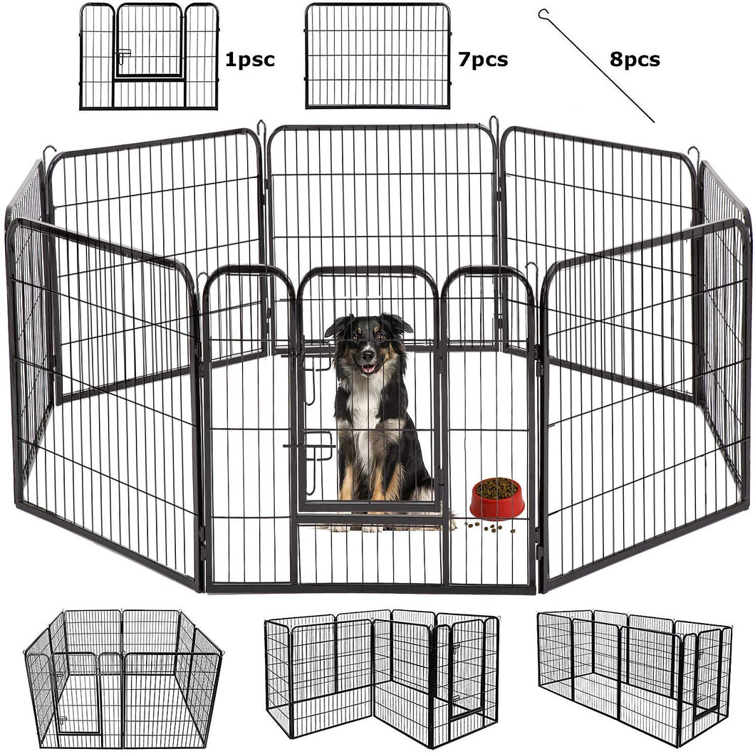 Dog Pen Large Indoor Outdoor Dog Fence Playpen Heavy Duty 8 Panels 32“W*40