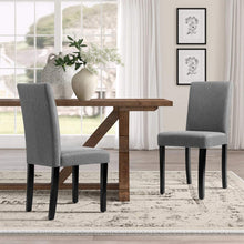 Load image into Gallery viewer, Dining Chairs Urban Style Fabric Parson Chairs Kitchen Livng Room Armless Side Chair with Solid Wood Legs Set of 4 (Gray)
