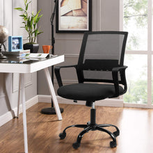 Load image into Gallery viewer, Office Chair Mid Back Mesh Chair Ergonomic Lumbar Support Desk Chair Swivel Computer Task Chair Modern Executive Chair with Armrests (Black)
