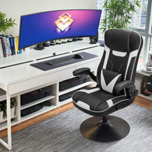 Load image into Gallery viewer, Rocking Gaming Chair Rocker Racing Style Computer Chair Office Highback Leather Chair (White)

