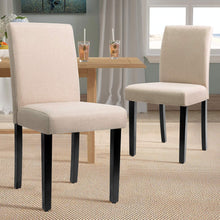 Load image into Gallery viewer, Dining Chairs Urban Style Fabric Parson Chairs Kitchen Livng Room Armless Side Chair with Solid Wood Legs Set of 4 (Beige)
