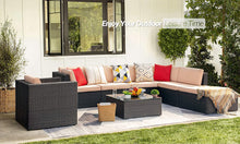 Load image into Gallery viewer, Brand New 8 Piece Patio Sofas Furniture Outdoor Lawn Garden Rattan Sets, Black Brown Wicker Conversation Sets Sectional Sofa with Seat Cushions and Single Sofa
